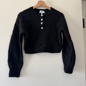 & Other Stories cropped black wool sweater
